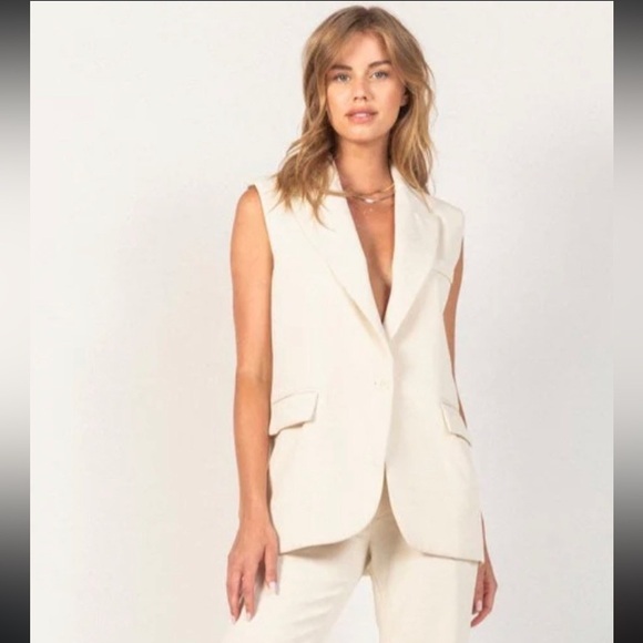 NWT Area Stars Cream Blazer Vest - Picture 1 of 4